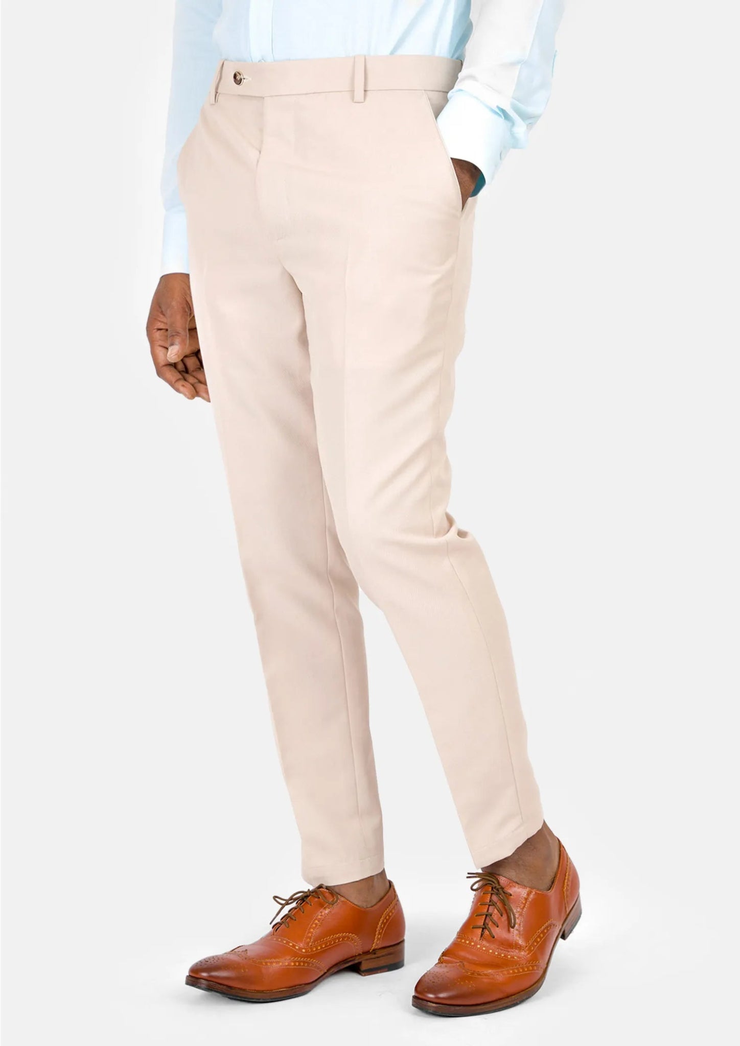Champagne Cotton Chino Pants - SARTORO