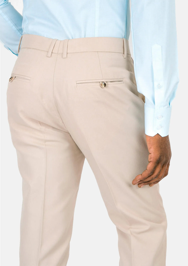 Champagne Cotton Chino Pants - SARTORO573