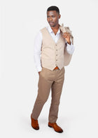 Champagne Cotton Vest - SARTORO407