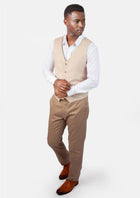 Champagne Cotton Vest - SARTORO763