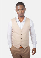 Champagne Cotton Vest - SARTORO675