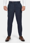 Charcoal Blue Check Flannel Pants