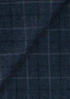 Charcoal Blue Check Flannel Vest - SARTORO623