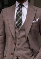 Charcoal Camel Plaid Tie - SARTORO522