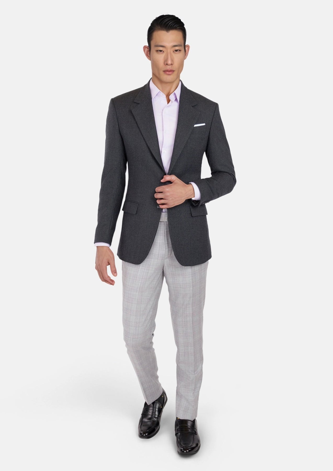 Charcoal Flannel Ellis Jacket - SARTORO