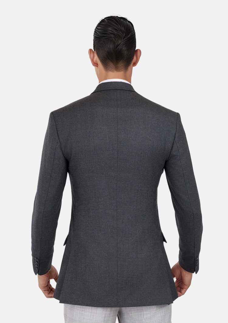 Charcoal Flannel Ellis Jacket - SARTORO303