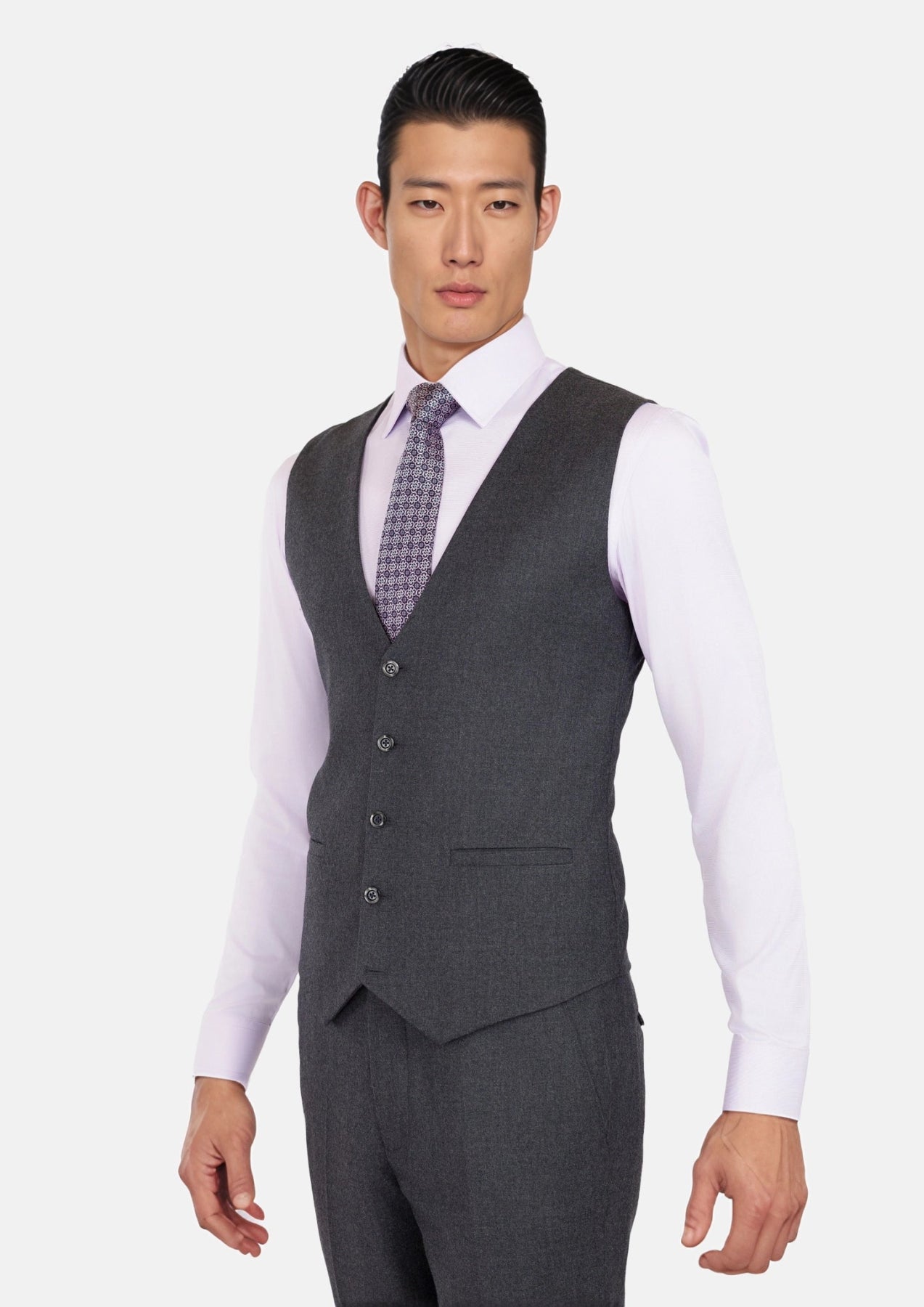 Charcoal Flannel Vest - SARTORO