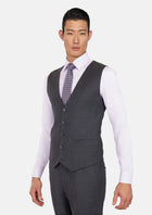 Charcoal Flannel Vest - SARTORO916