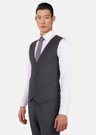 Charcoal Flannel Vest - SARTORO814