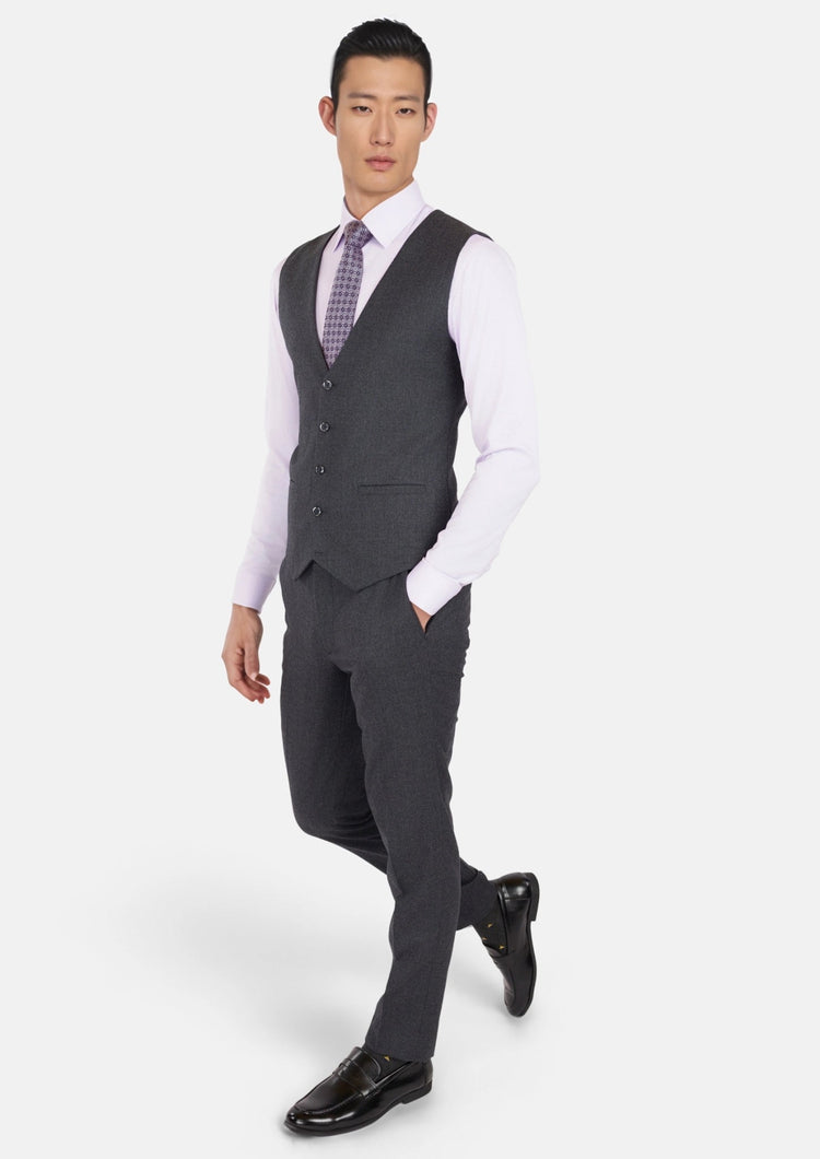 Charcoal Flannel Vest - SARTORO511