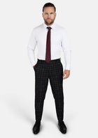 Charcoal Flannel Windowpane Pants - SARTORO947