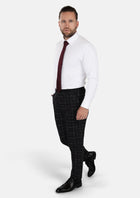 Charcoal Flannel Windowpane Pants - SARTORO31