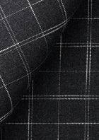 Charcoal Flannel Windowpane Vest - SARTORO919