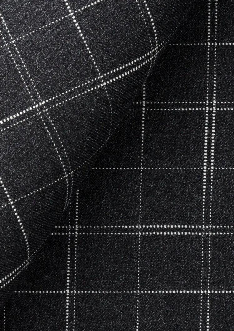Charcoal Flannel Windowpane Vest - SARTORO396