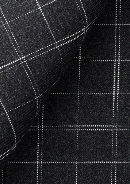 Charcoal Flannel Windowpane Vest - SARTORO