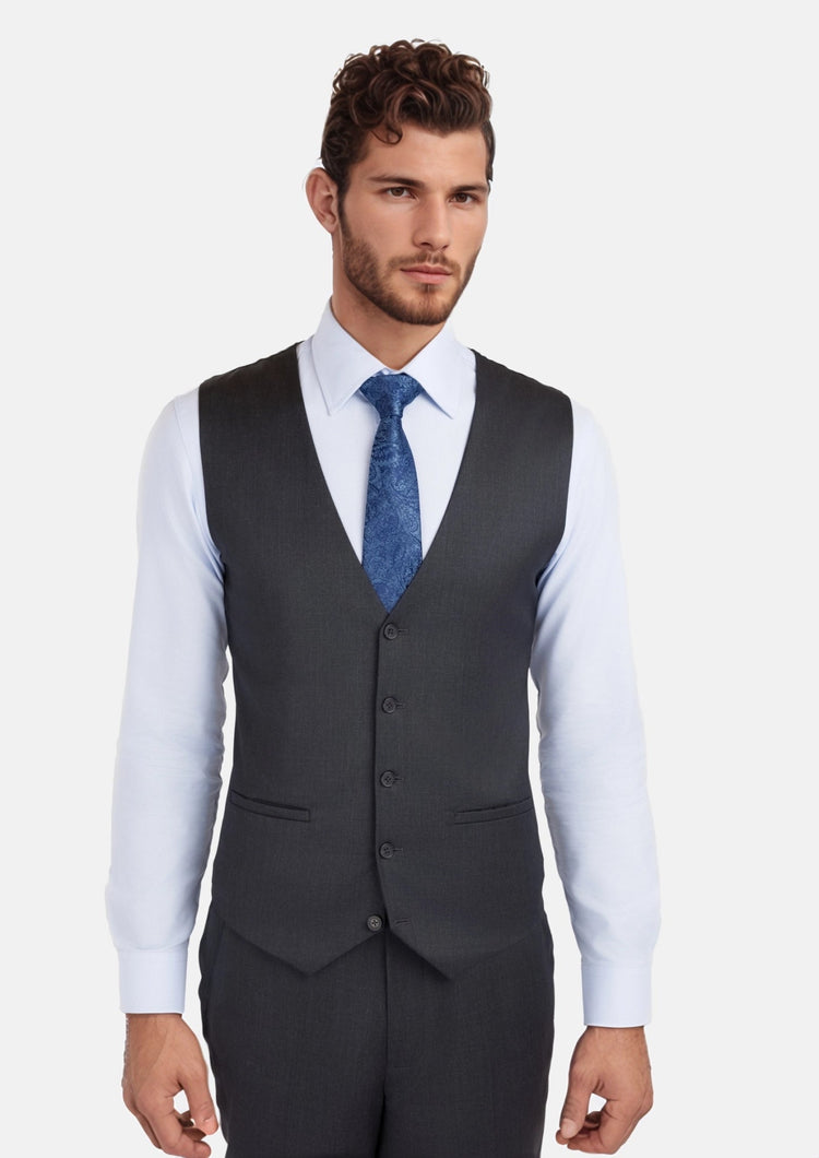 Charcoal Grey Performance Stretch Vest - SARTORO