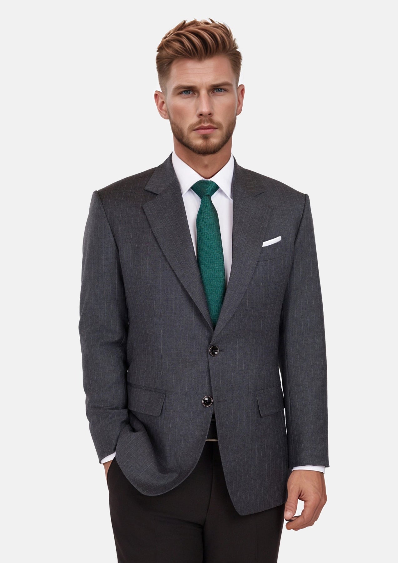 Charcoal Pinstripe Astor Jacket - SARTORO