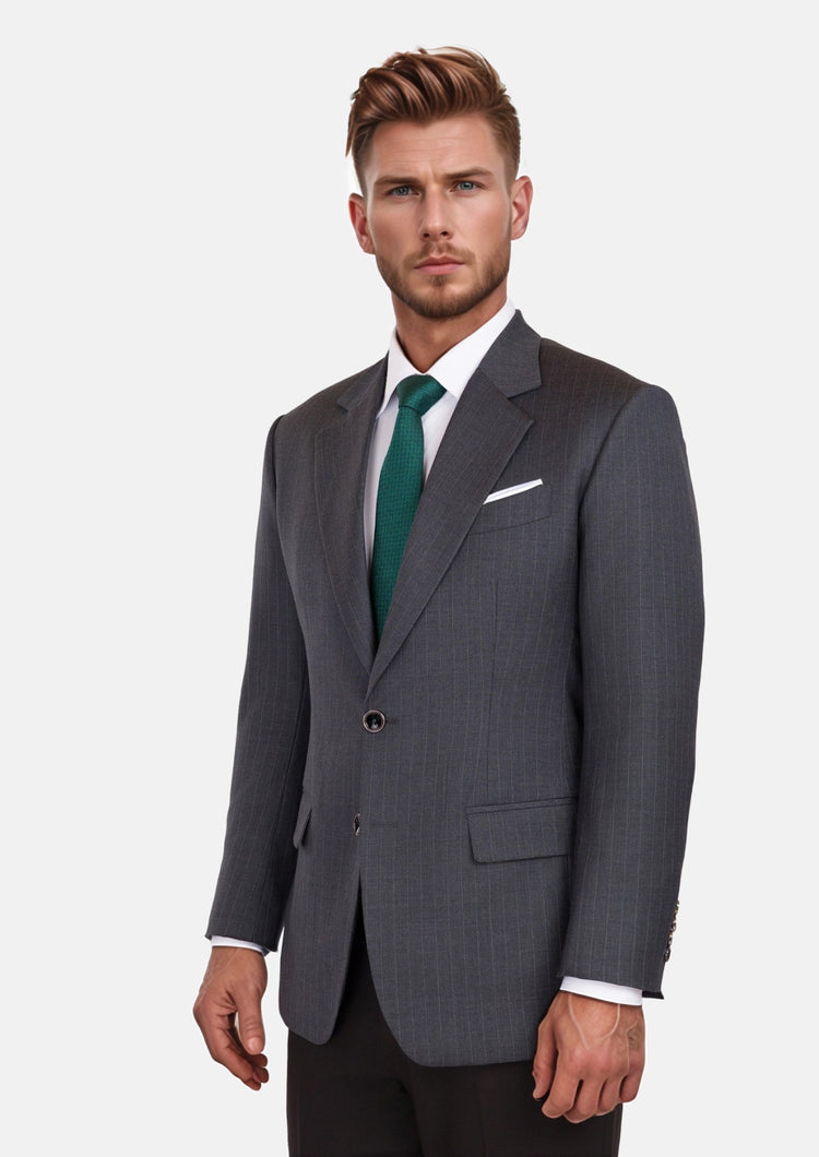Charcoal Pinstripe Astor Jacket - SARTORO399