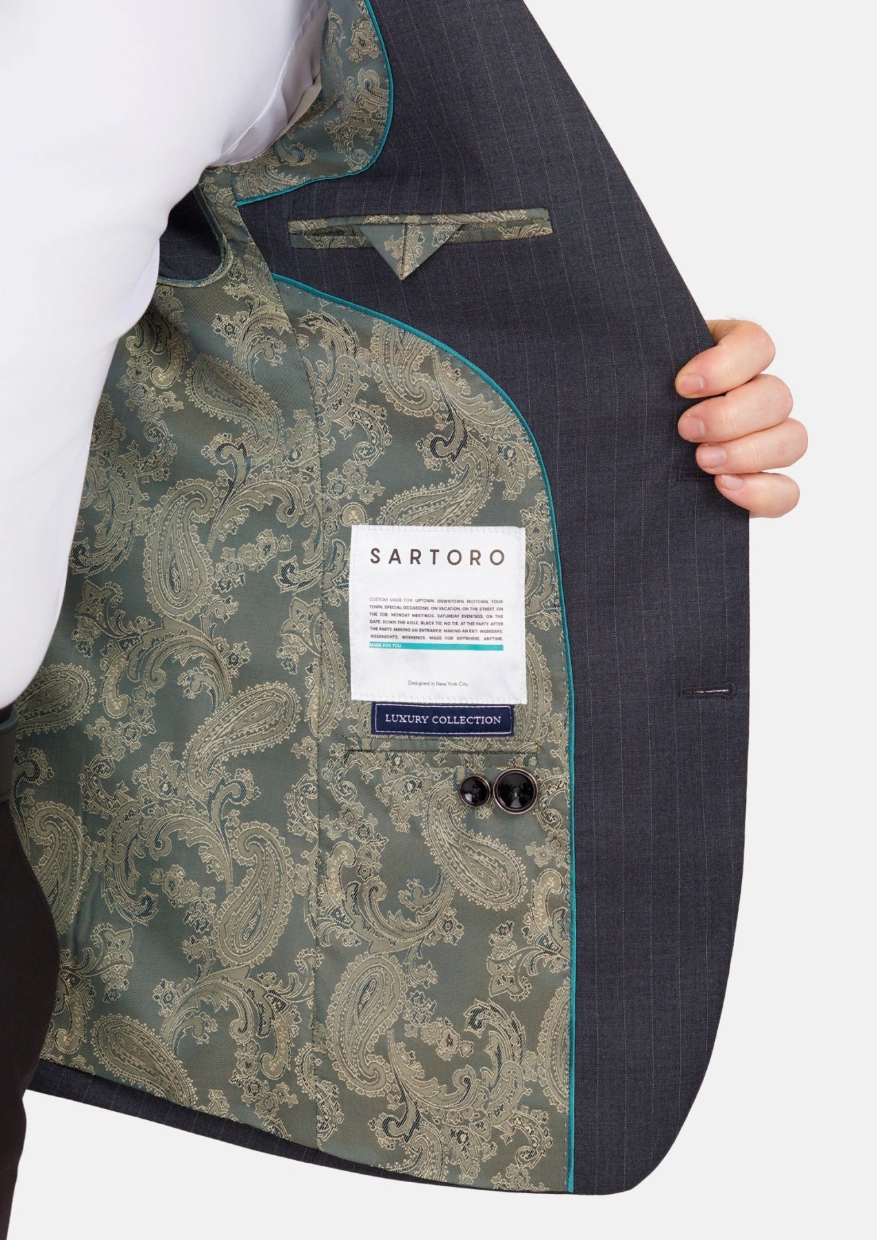 Charcoal Pinstripe Astor Jacket - SARTORO