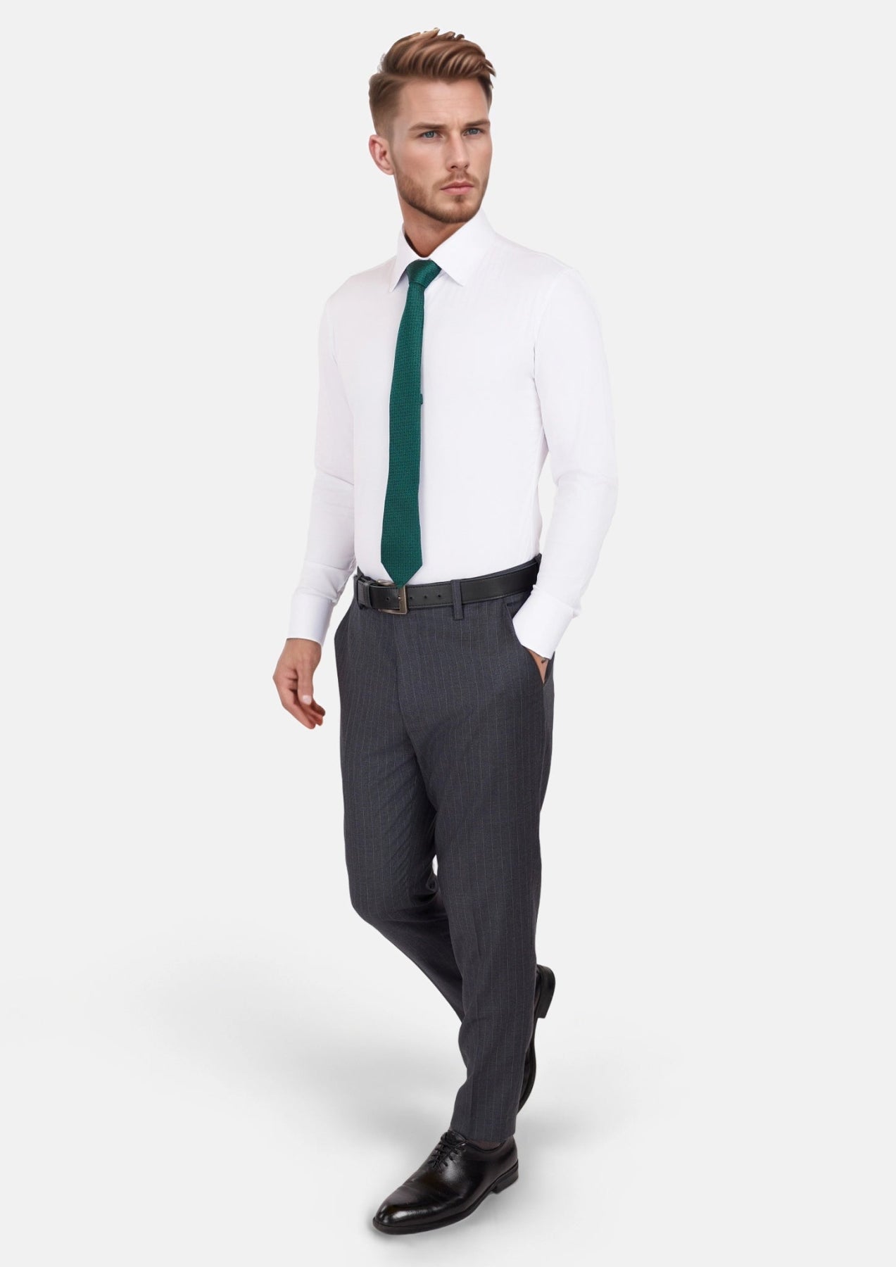 Charcoal Pinstripe Pants - SARTORO