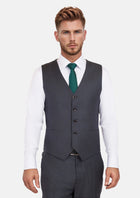 Charcoal Pinstripe Vest - SARTORO116