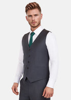 Charcoal Pinstripe Vest - SARTORO201