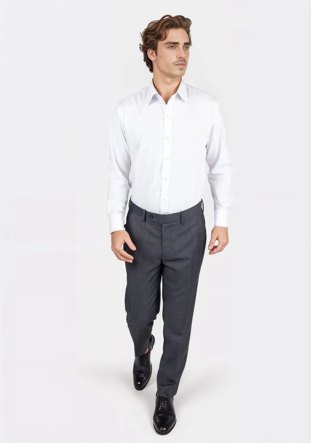 Charcoal Prince of Wales Pants - SARTORO