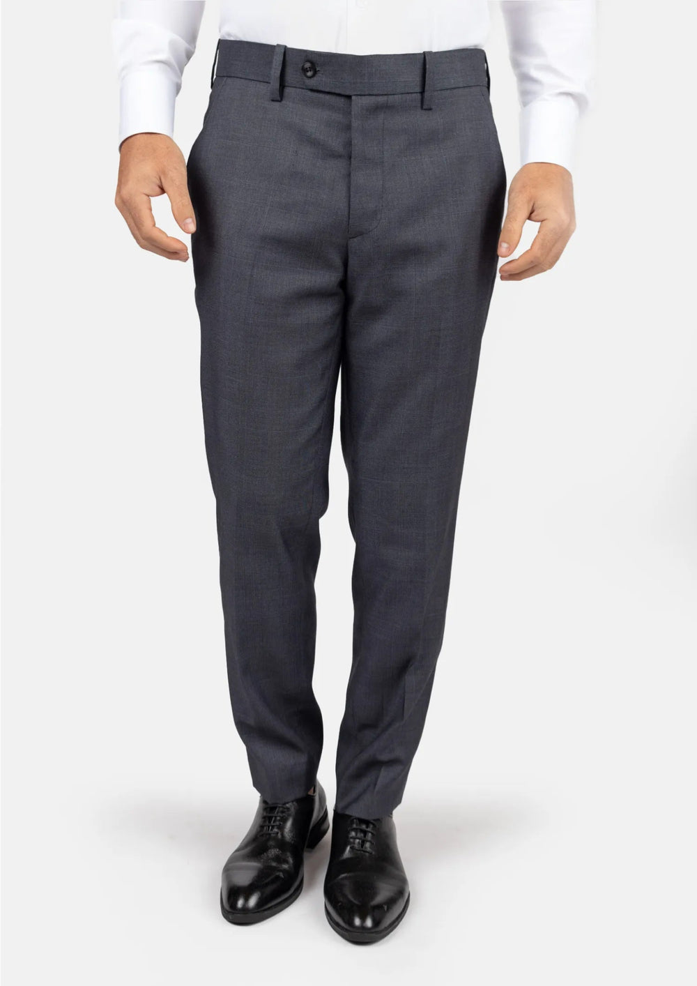 Charcoal Prince of Wales Pants - SARTORO