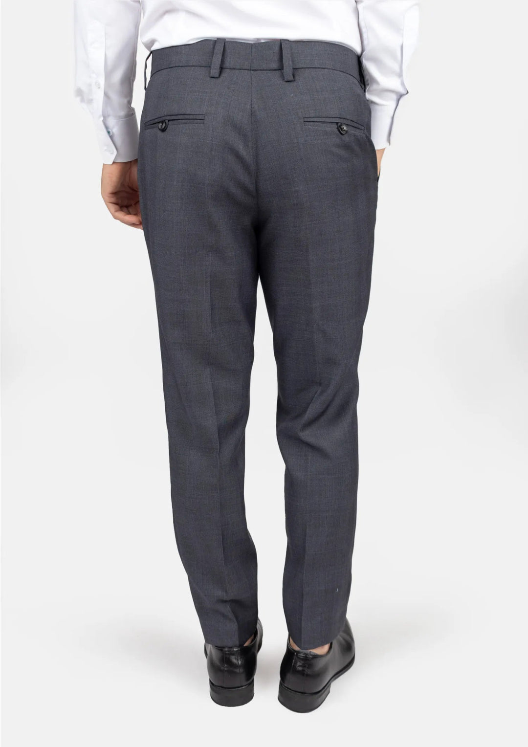 Charcoal Prince of Wales Pants - SARTORO