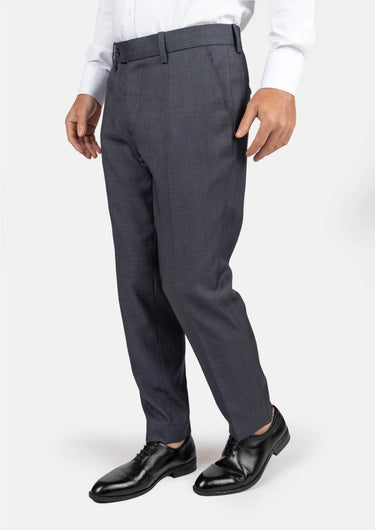 Charcoal Prince of Wales Pants - SARTORO