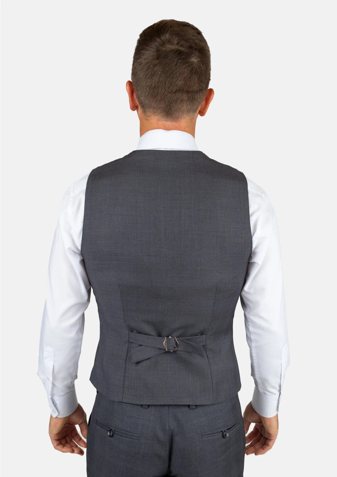 Charcoal Prince of Wales Vest - SARTORO