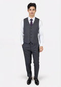 Charcoal Prince of Wales Vest - SARTORO