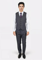 Charcoal Prince of Wales Vest - SARTORO601