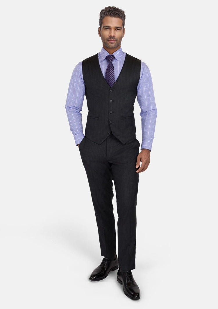 Charcoal Smoke Vest - SARTORO396