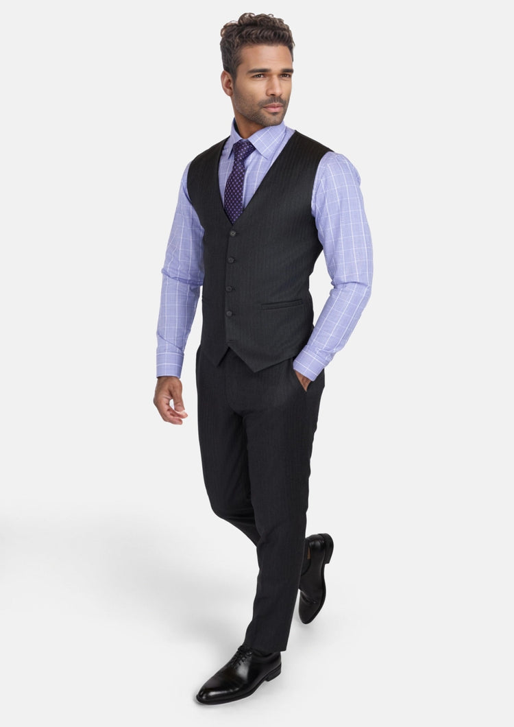 Charcoal Smoke Vest - SARTORO157