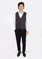 Charcoal Stretch Vest - SARTORO607
