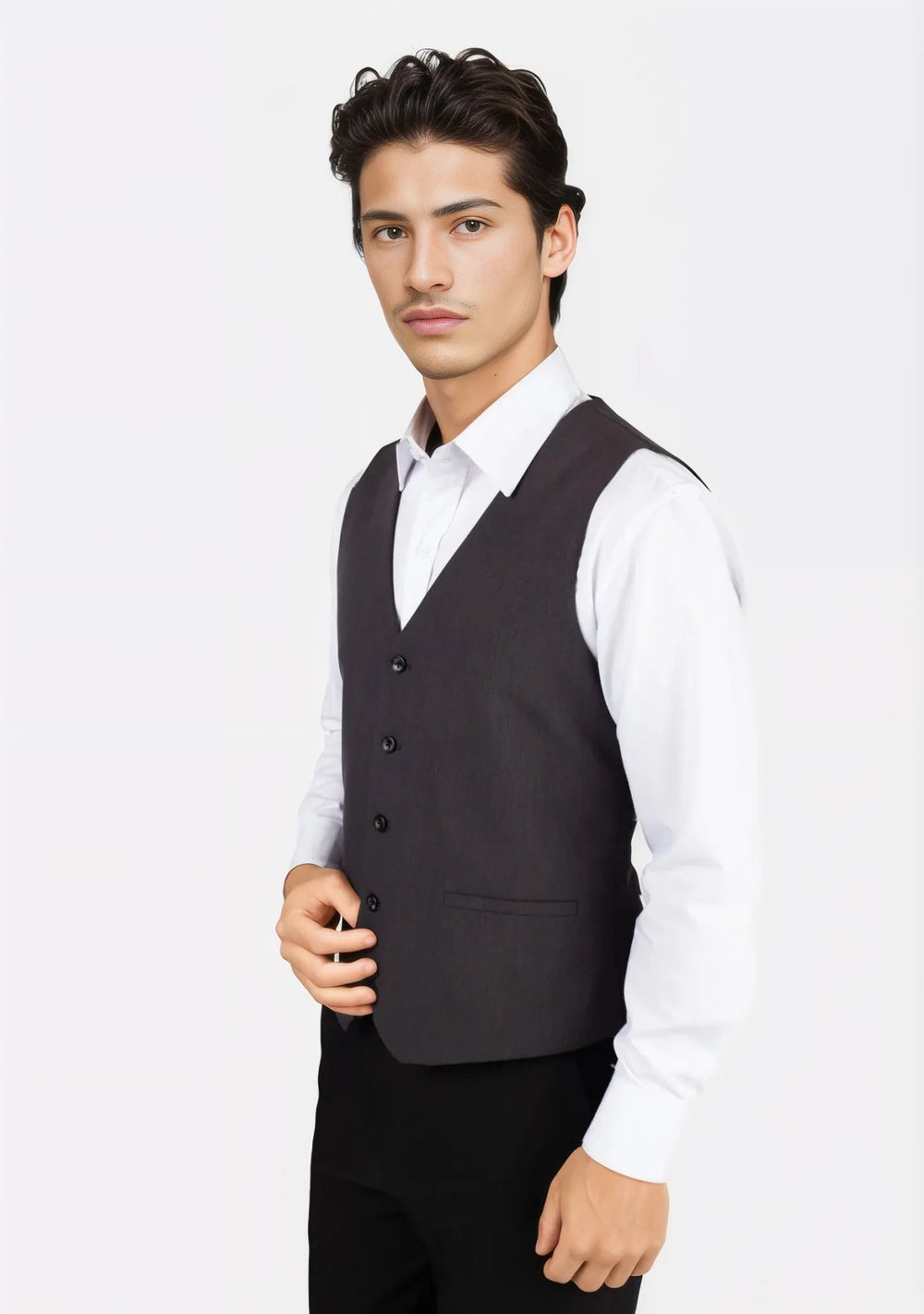 Charcoal Stretch Vest - SARTORO