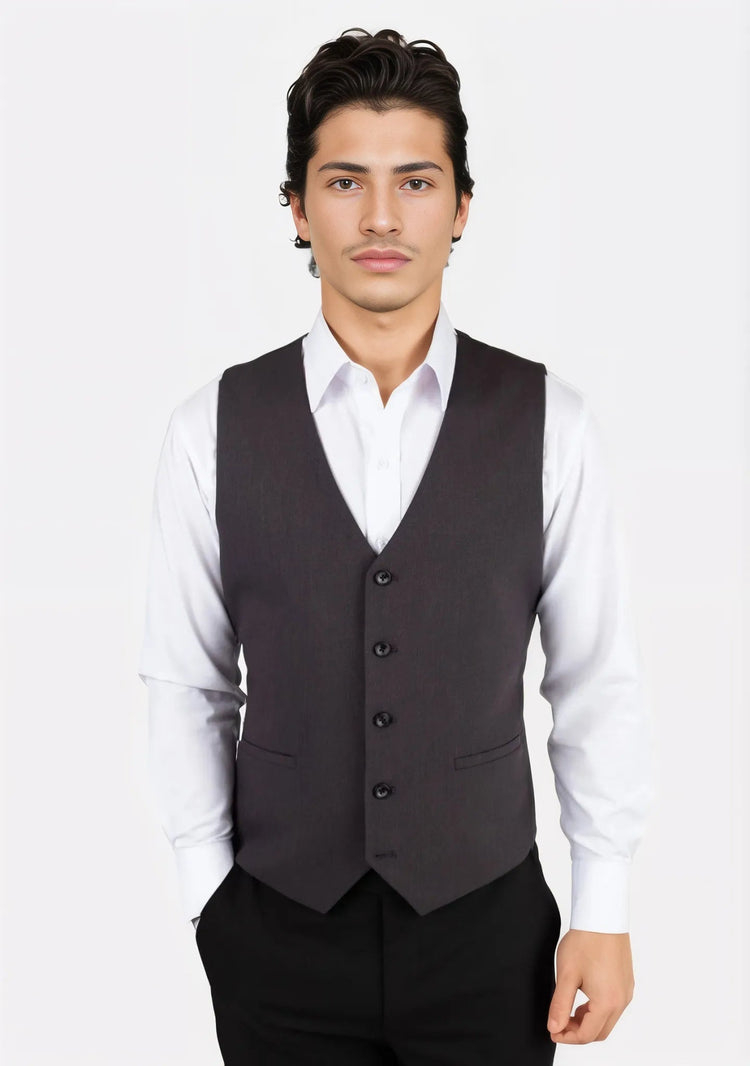 Charcoal Stretch Vest - SARTORO570