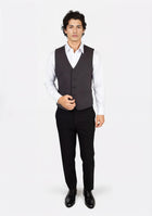 Charcoal Stretch Vest - SARTORO256