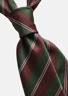 Chestnut Green Regimental Stripe Tie - SARTORO108