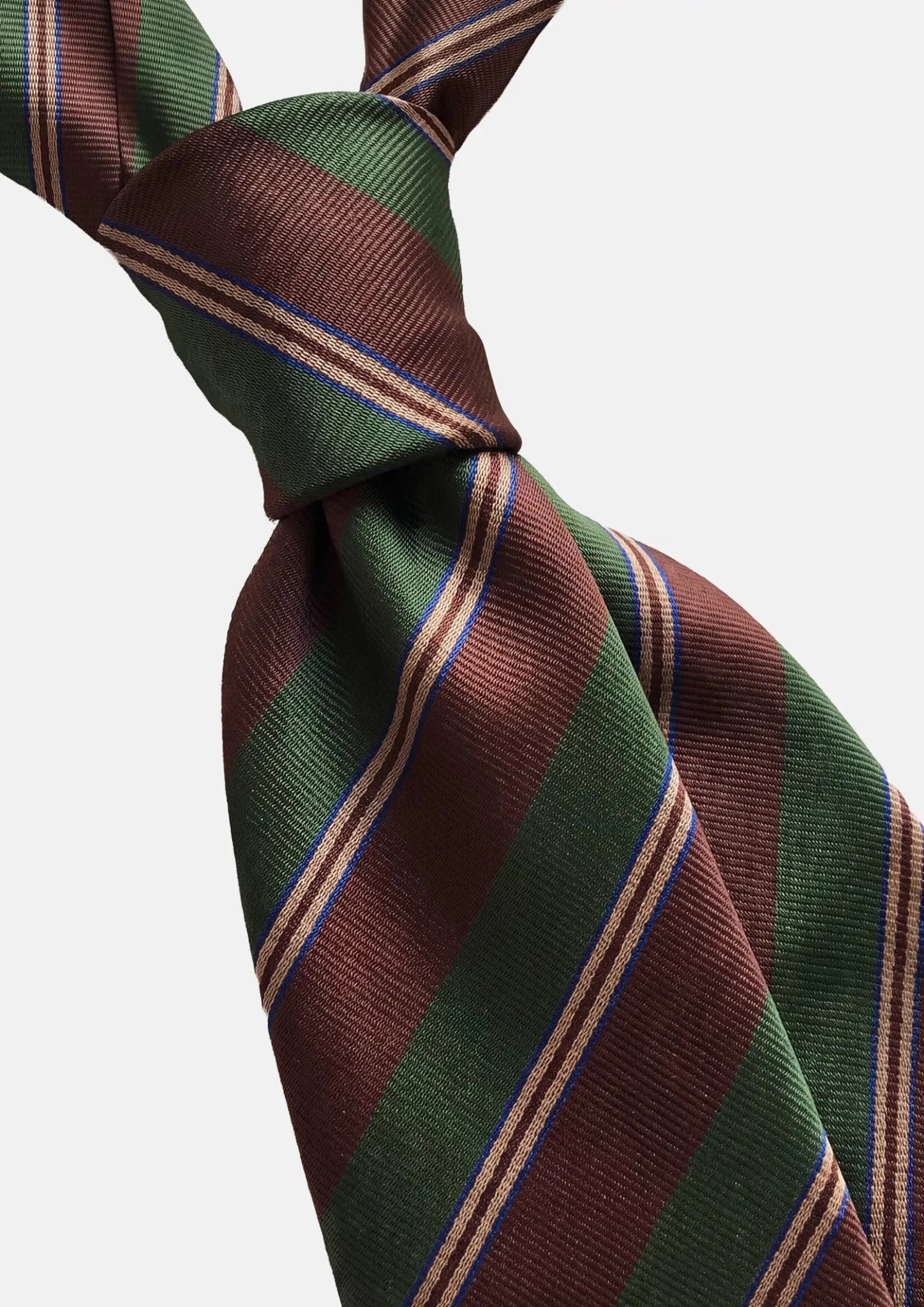 Chestnut Green Regimental Stripe Tie - SARTORO995