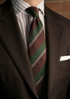 Chestnut Green Regimental Stripe Tie - SARTORO857