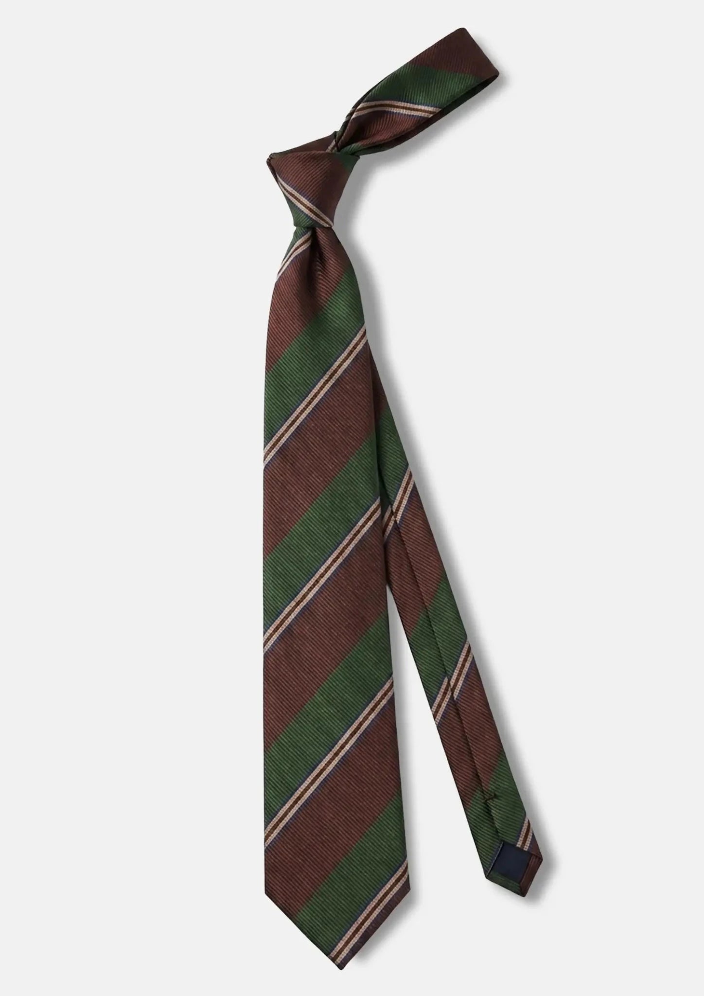 Chestnut Green Regimental Stripe Tie - SARTORO867