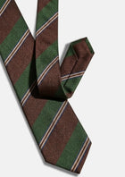 Chestnut Green Regimental Stripe Tie - SARTORO485