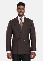 Chocolate Brown Flannel Rockafeller Jacket - SARTORO976