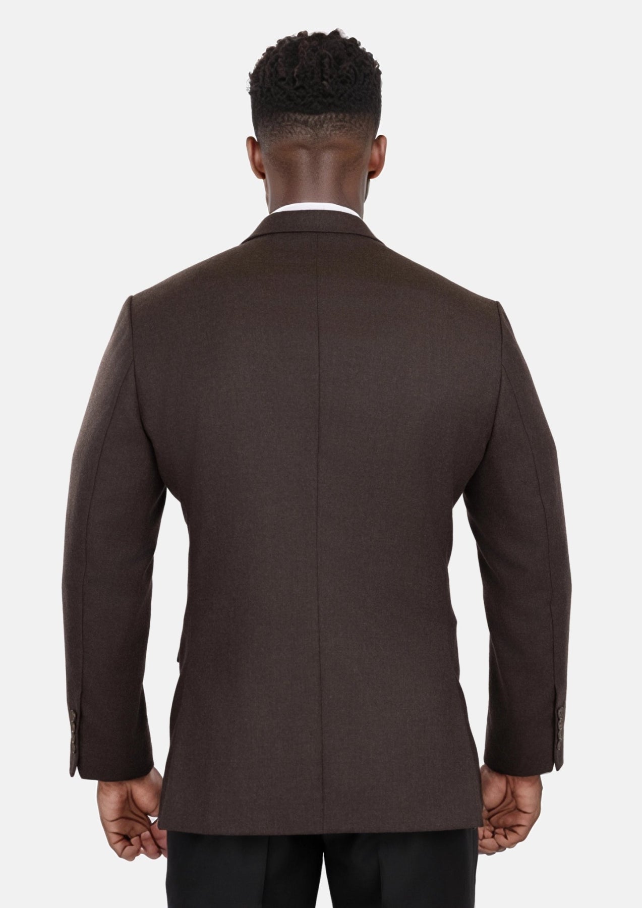 Chocolate Brown Flannel Rockafeller Jacket - SARTORO