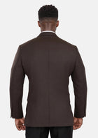 Chocolate Brown Flannel Rockafeller Jacket - SARTORO759