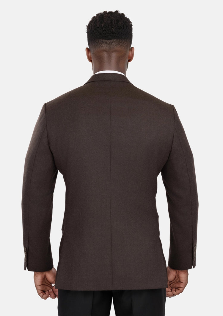 Chocolate Brown Flannel Rockafeller Jacket - SARTORO610