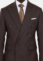 Chocolate Brown Flannel Rockafeller Jacket - SARTORO481
