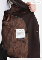 Chocolate Brown Flannel Rockafeller Jacket - SARTORO339